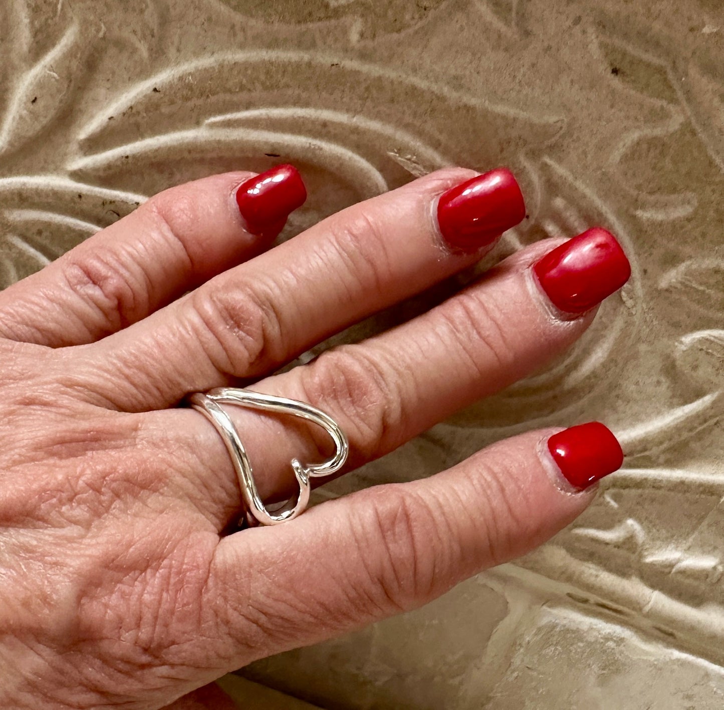 OPEN HEART RING size 10