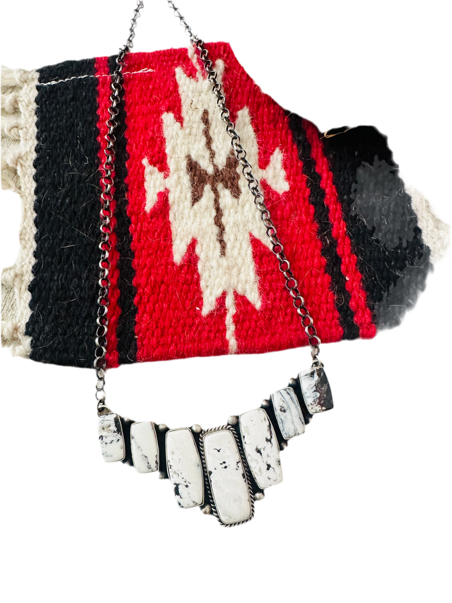 Navajo White Buffalo & Sterling Silver Necklace