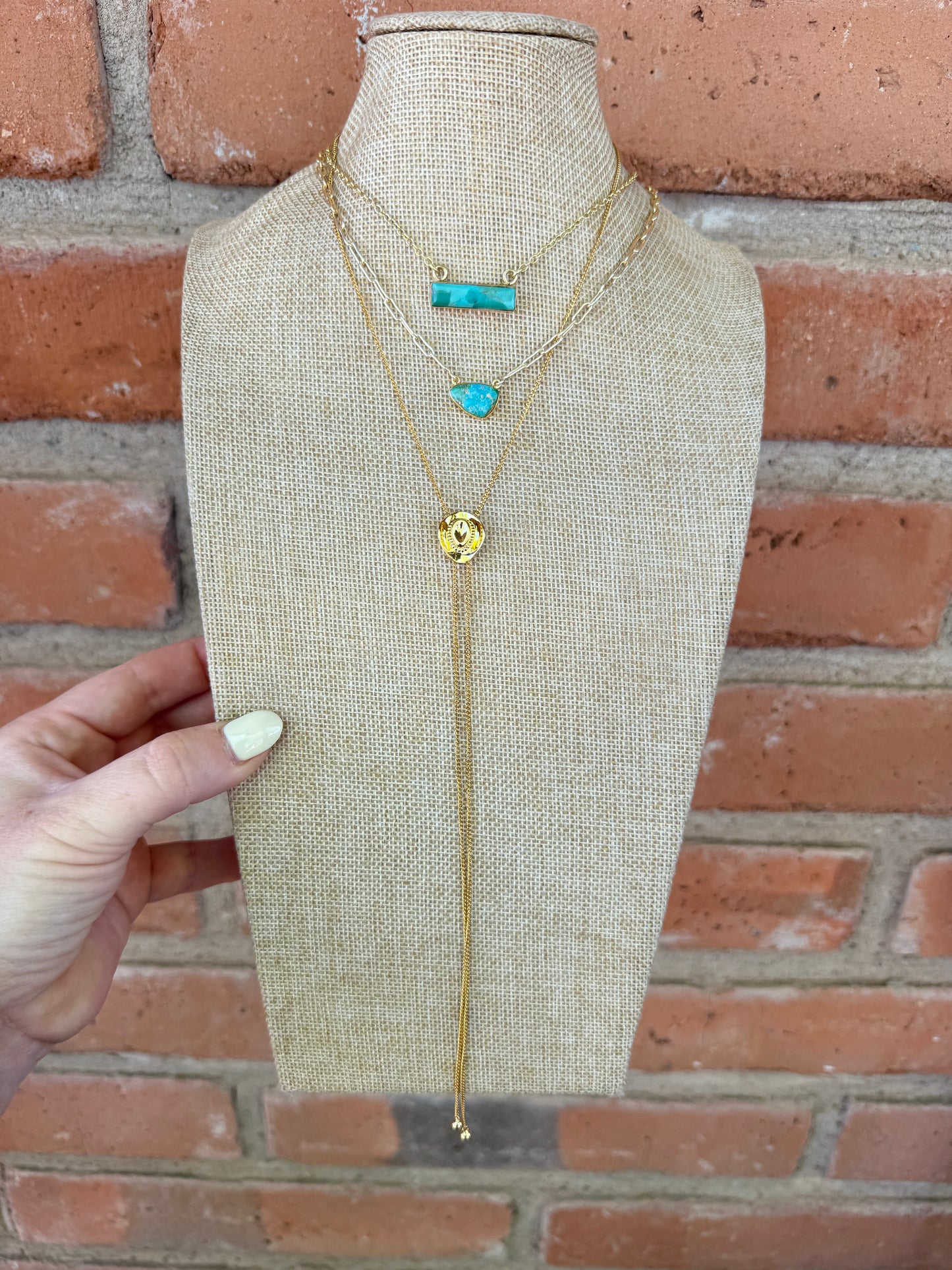 “The Golden Collection” Lets Go Girls Handmade Gold Plated Bolo Tie Necklace