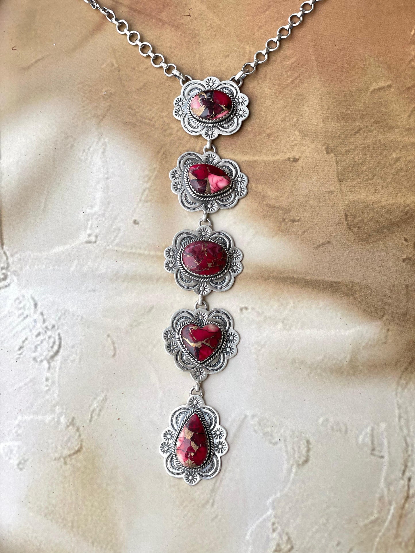 Beautiful Handmade Sterling Silver Dahlia Rose Drop Necklace