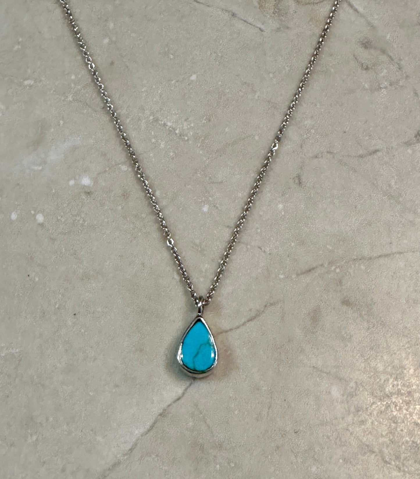 Petite Turquoise Teardrop Necklace