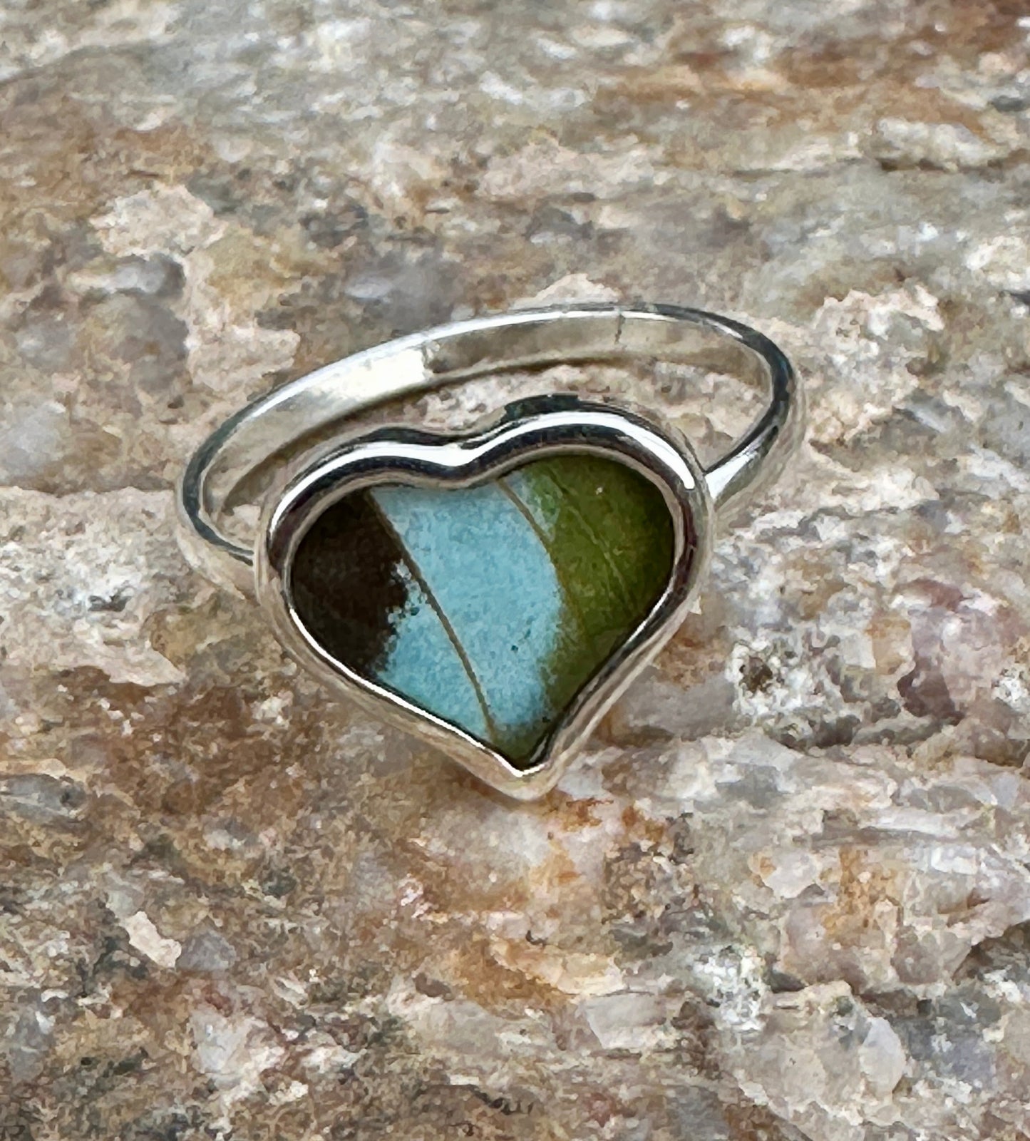 Nessaea Green Butterfly Ring Size 8