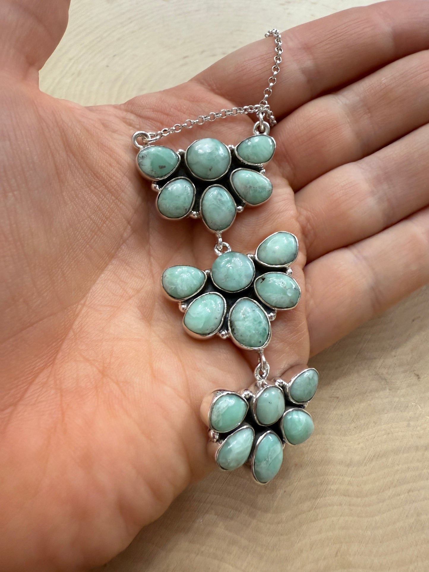Handmade Sterling Silver & Paloma Turquoise Necklace