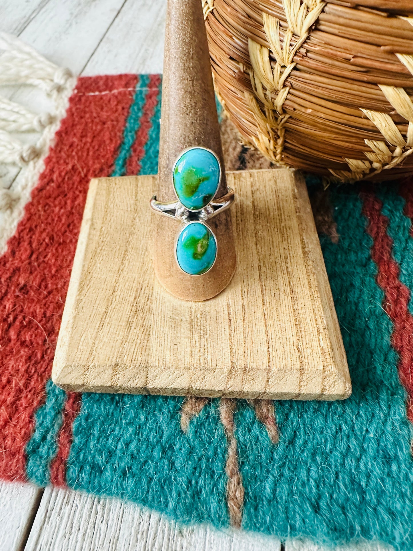 Navajo Sonoran Mountain Turquoise & Sterling Silver Ring