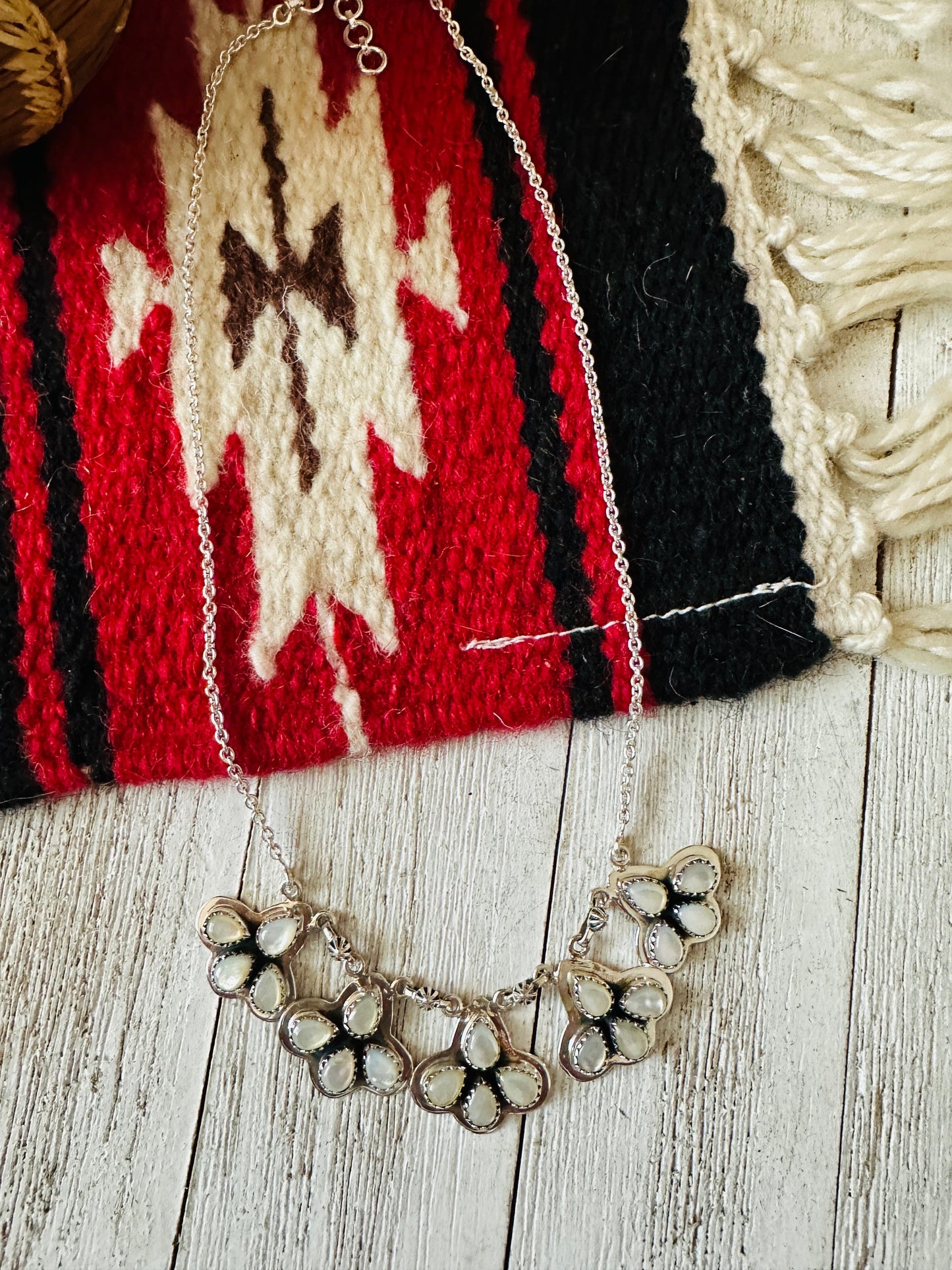 Handmade Sterling Silver & Mother of Pearl Necklace