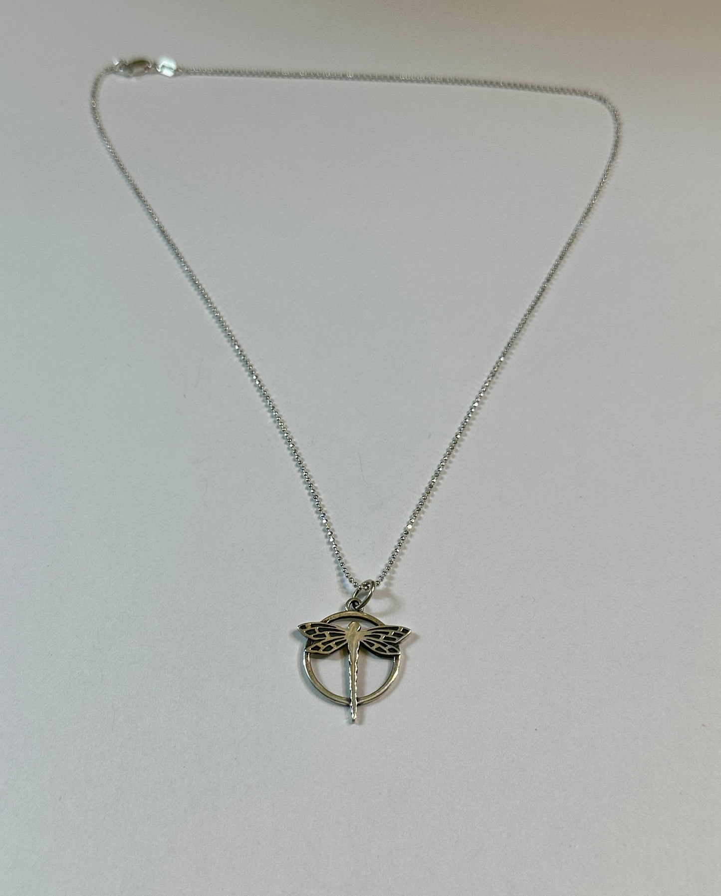 Dragonfly in Circle Pendant Necklace