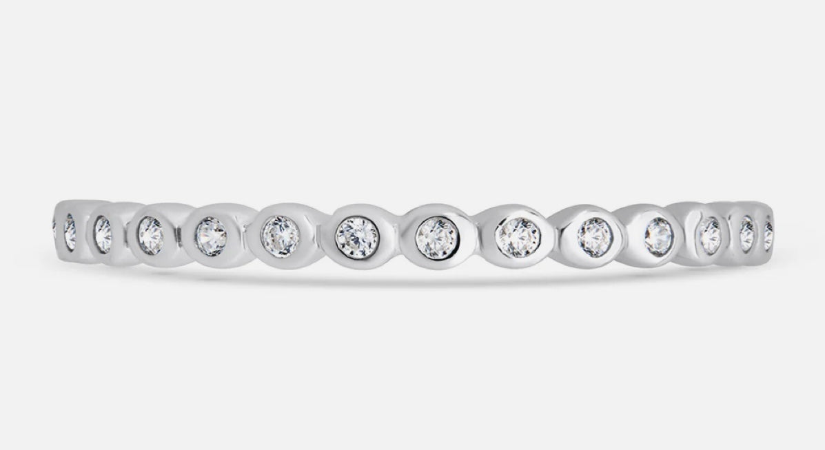 Sterling Silver Full Eternity Stacking Band Ring