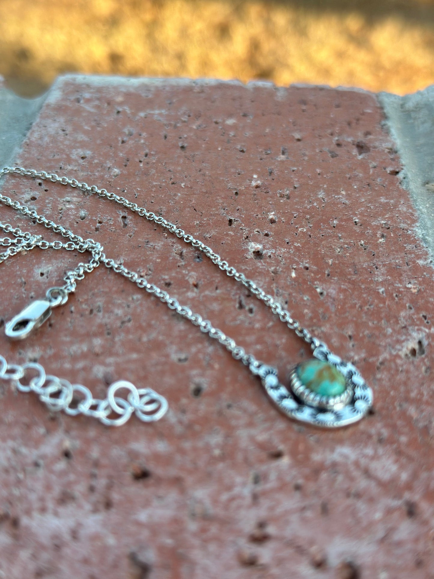 Handmade Turquoise & Sterling Silver Horseshoe Necklace
