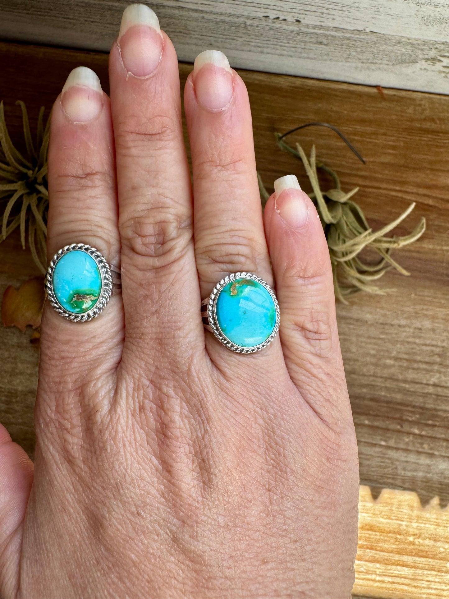 Sonoran Gold Turquoise Ring – Size 7.5 or 8, Sterling Silver