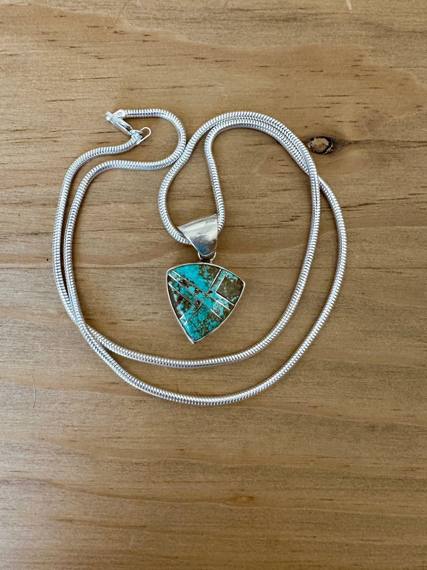 Navajo Turquoise 8 Triangle Pendant Necklace