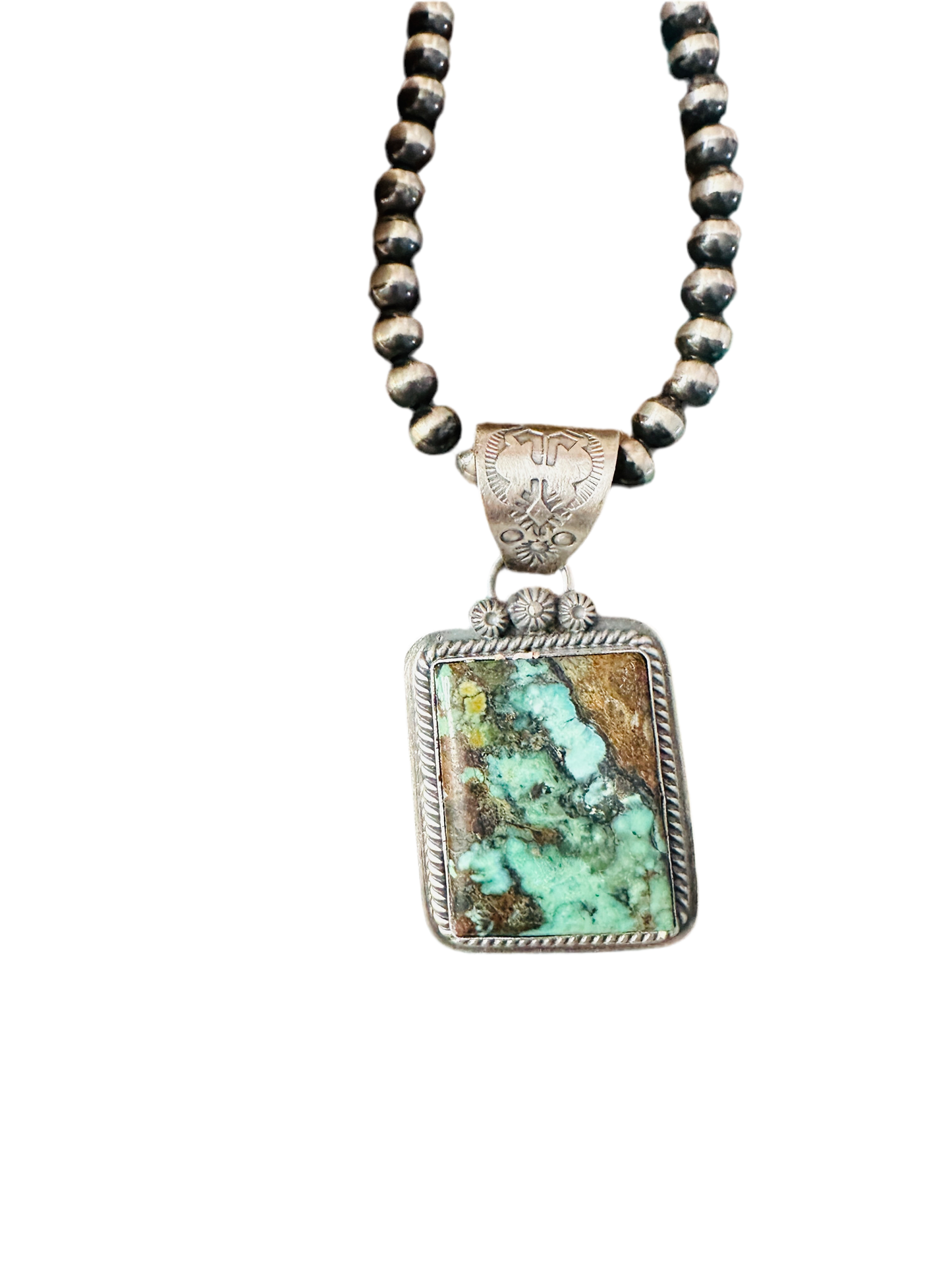 Navajo Variscite & Sterling Silver Pendant