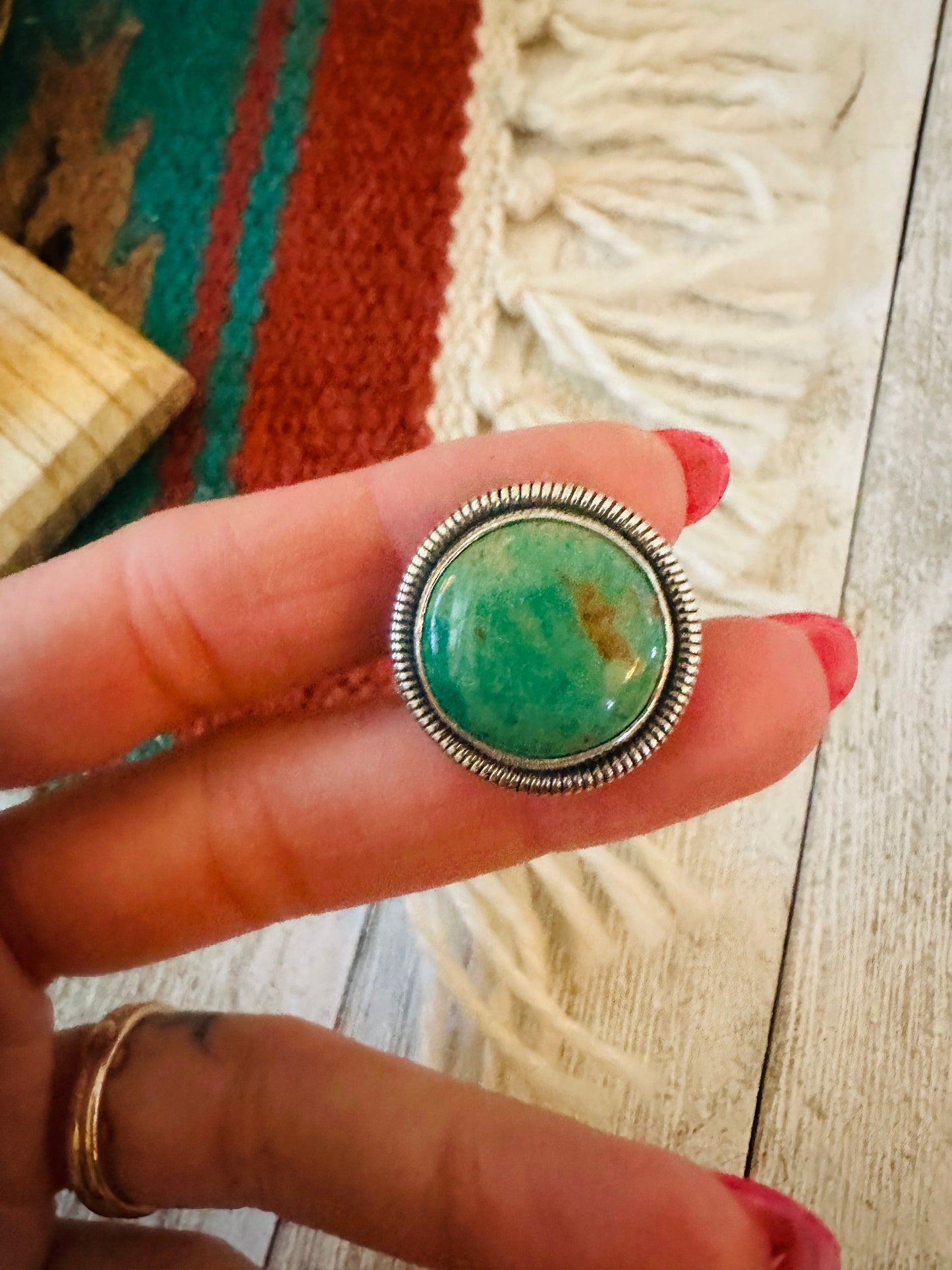 Navajo Sterling Silver & Turquoise Ring by Wydell Billie