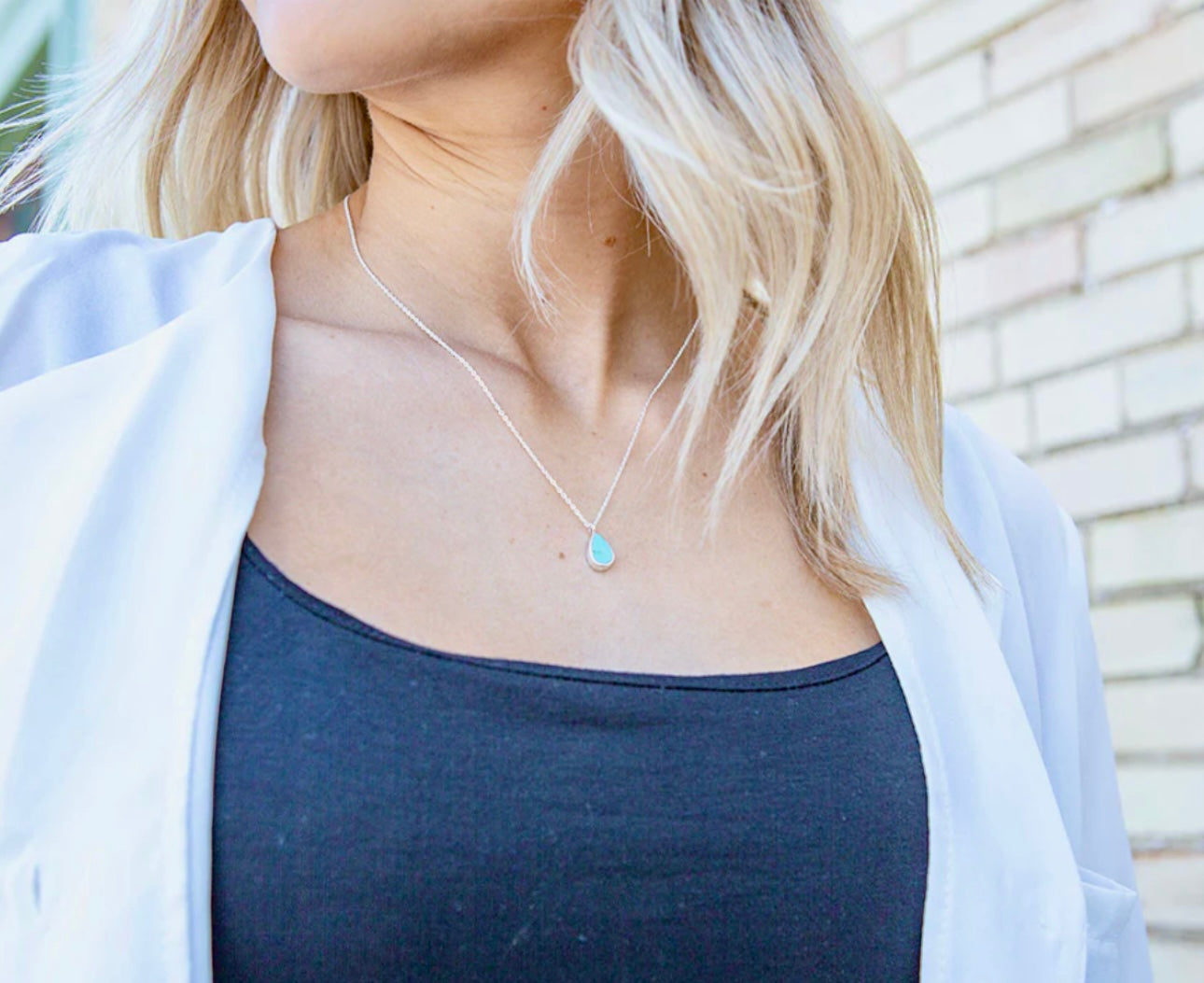 Petite Turquoise Teardrop Necklace
