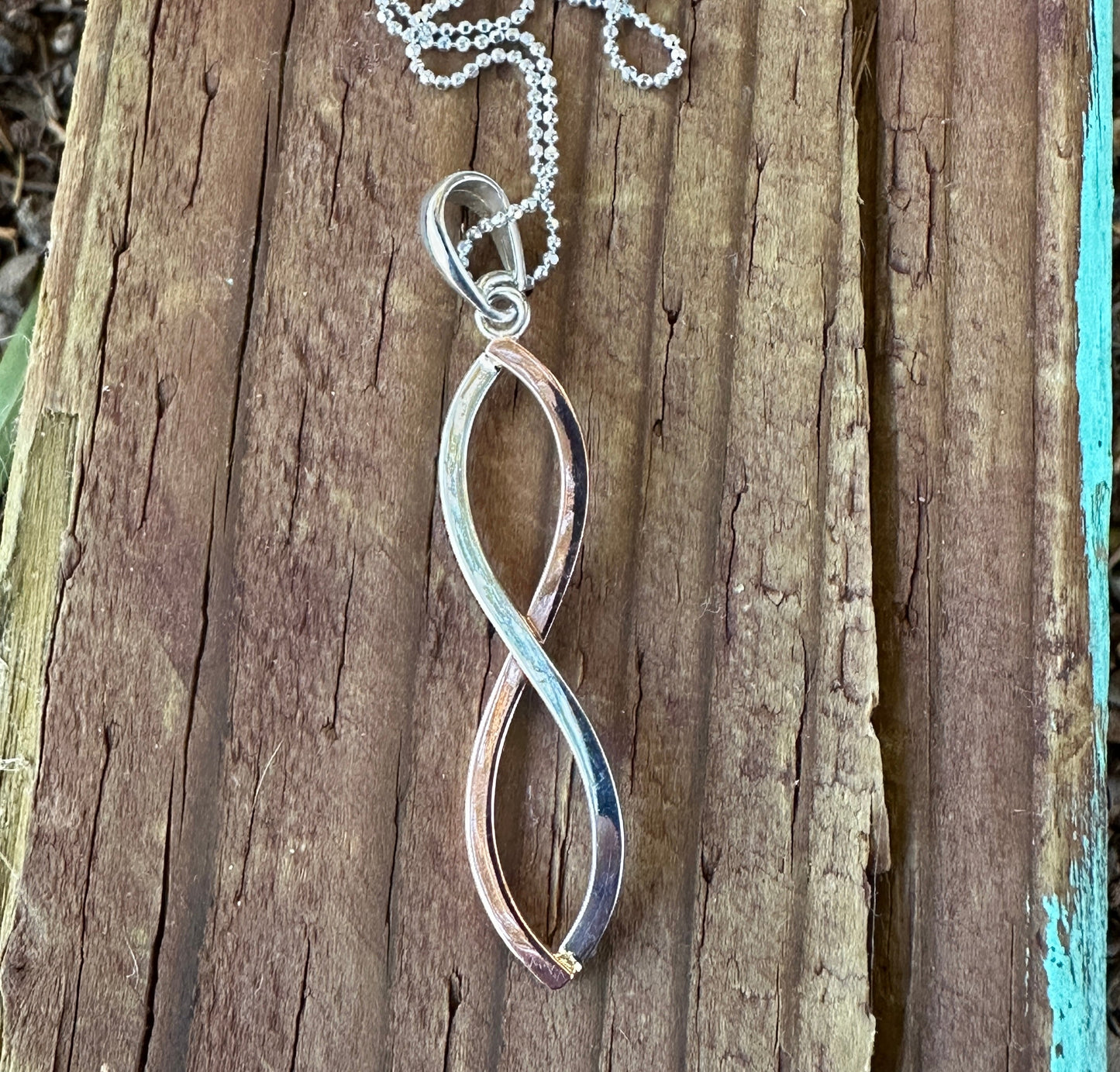 Silver & Copper Infinity Pendant