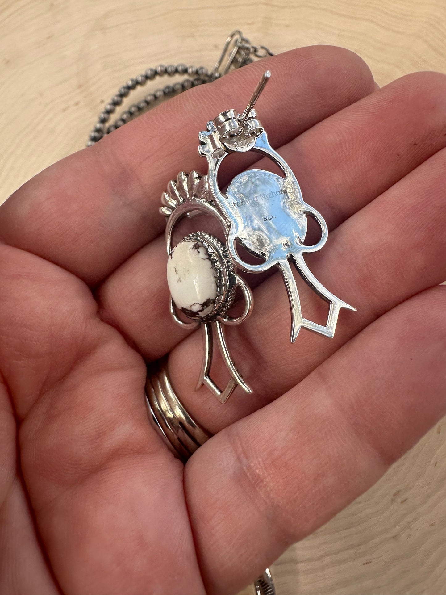Handmade Sterling Silver, Wild Horse Squash Blossom Set