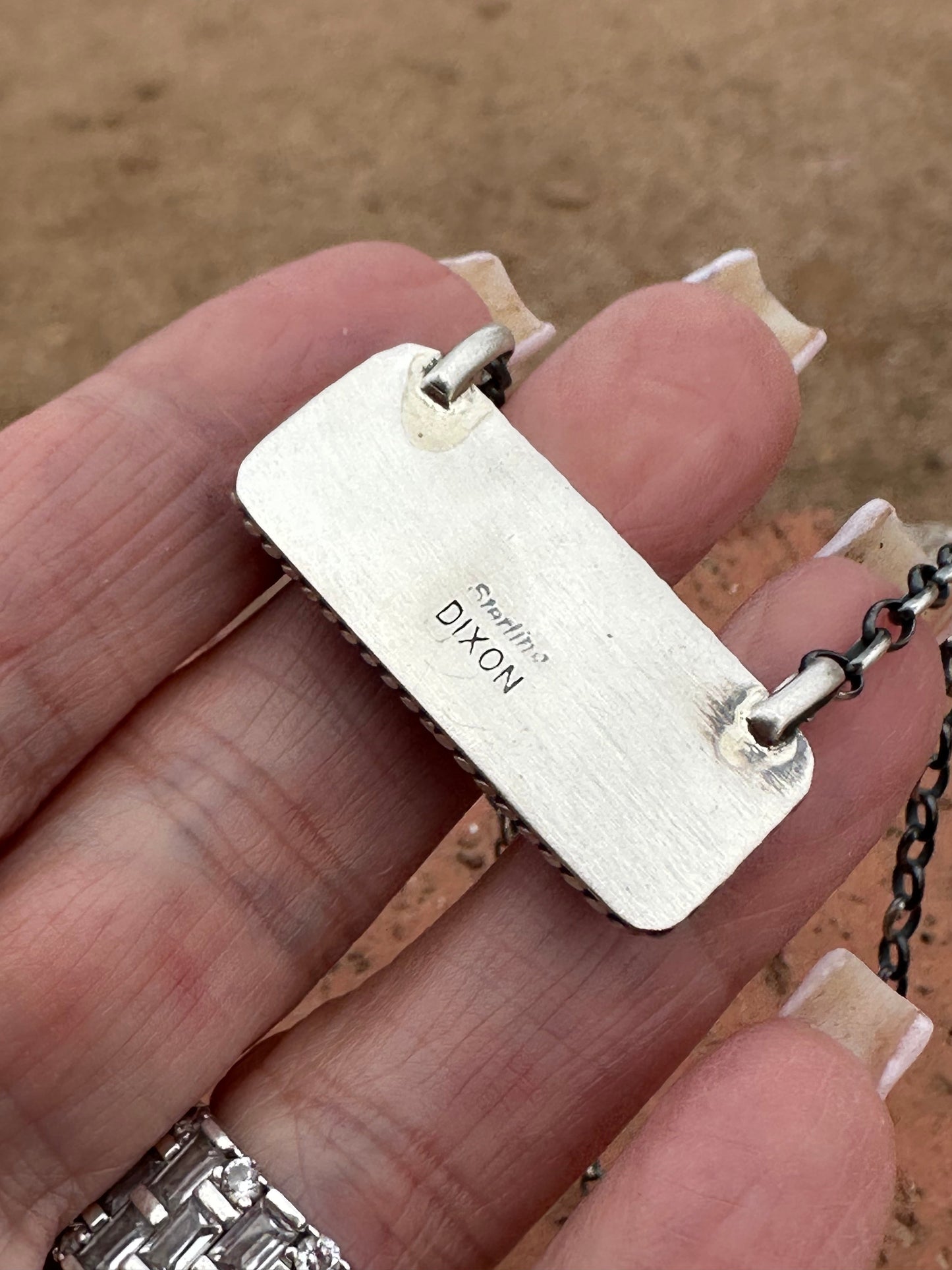 Navajo Cotton Candy Sterling Silver Handmade Bar Necklace