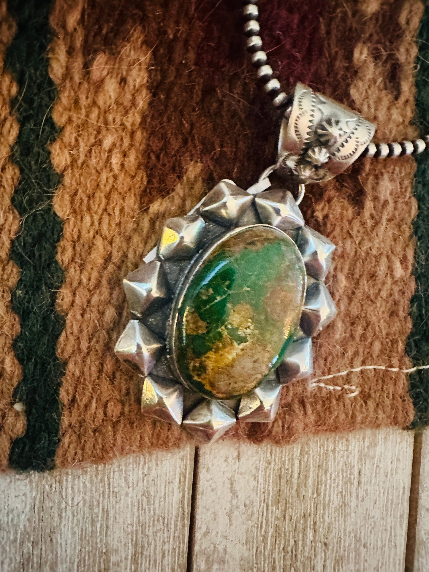 Navajo Royston Turquoise & Sterling Silver Pendant