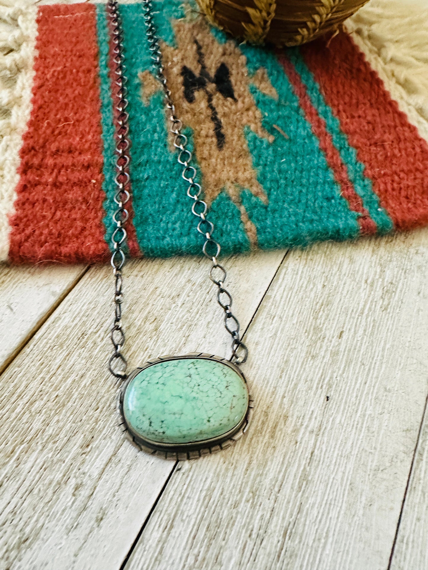 Navajo Sterling Silver & Turquoise Necklace