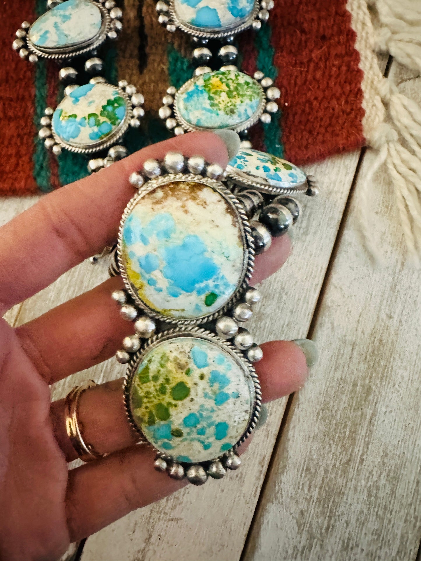 Navajo Sterling Silver & Sonoran Mountain Turquoise Necklace