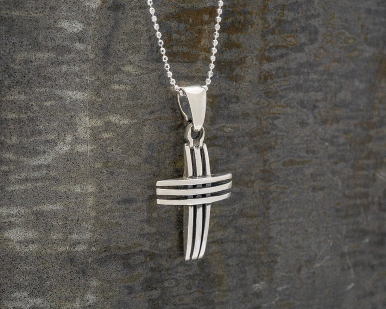 3 Bar Cross Pendant Necklace