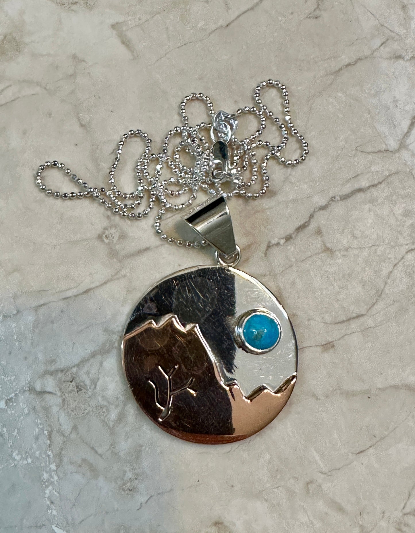 Copper Sunrise Pendant Necklace