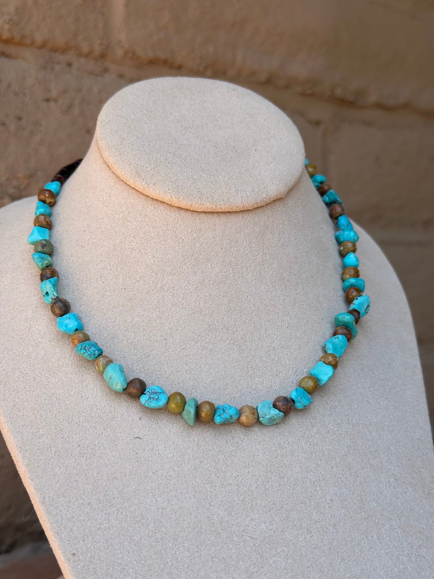 Old Pawn Kingman Turquoise Navajo Beaded Necklace