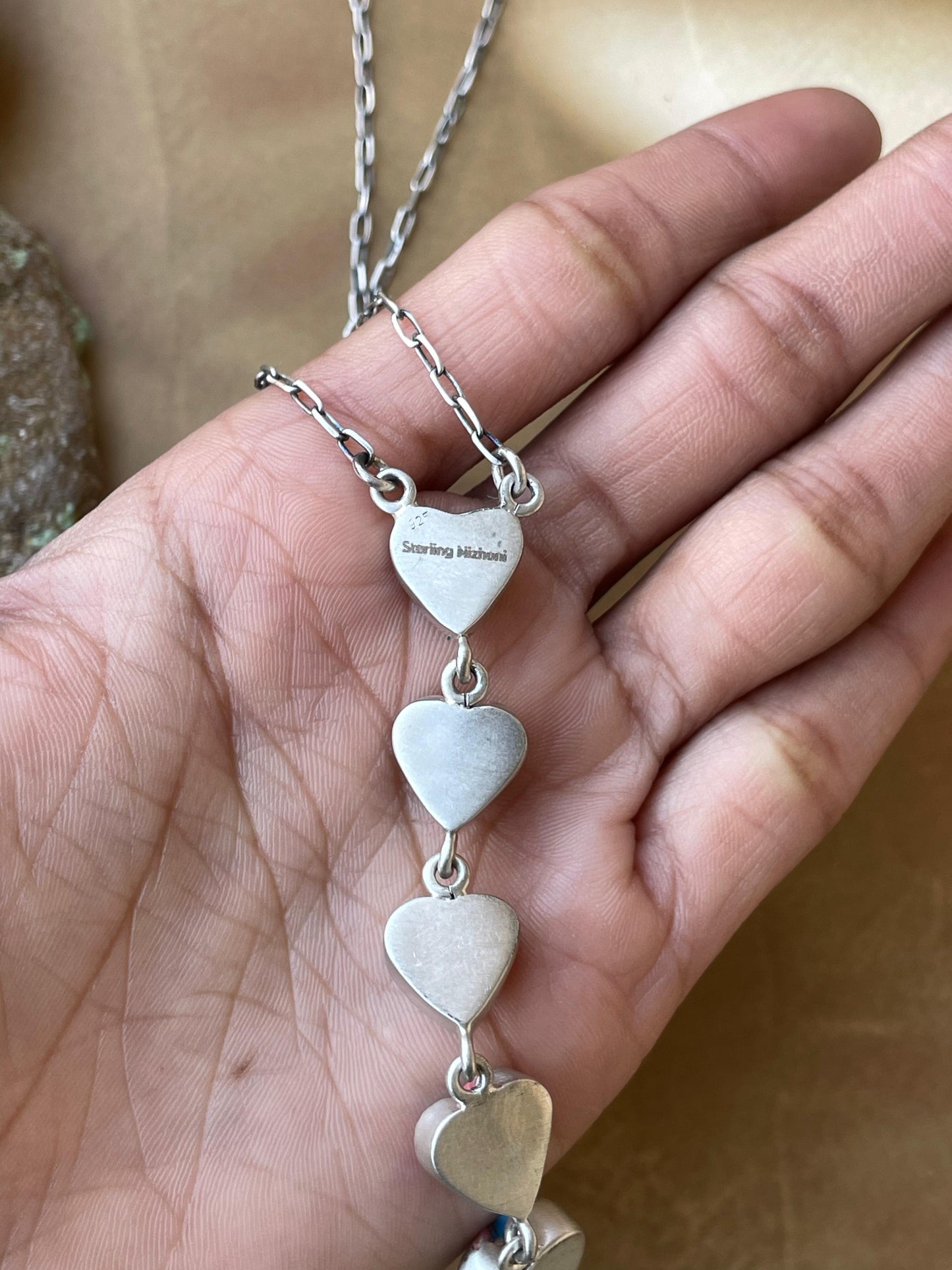 Handmade Sterling Silver & Pink Dream Mojave OR White Buffalo Drop Necklace