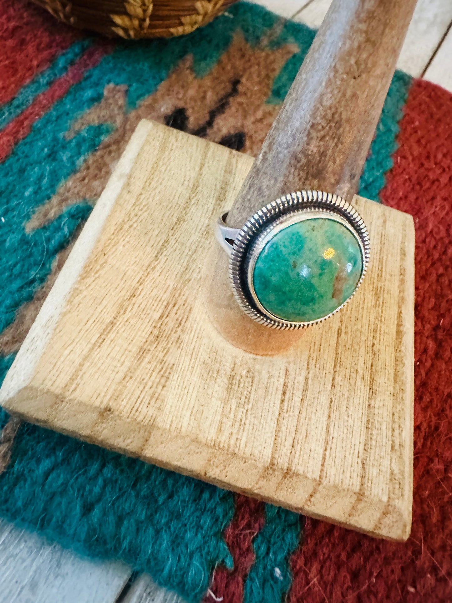 Navajo Sterling Silver & Turquoise Ring by Wydell Billie