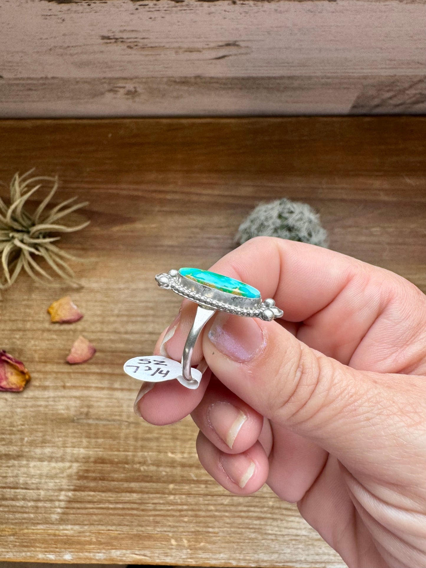 Ring- size 7 3/4 - Royston Turquoise & Sterling Silver