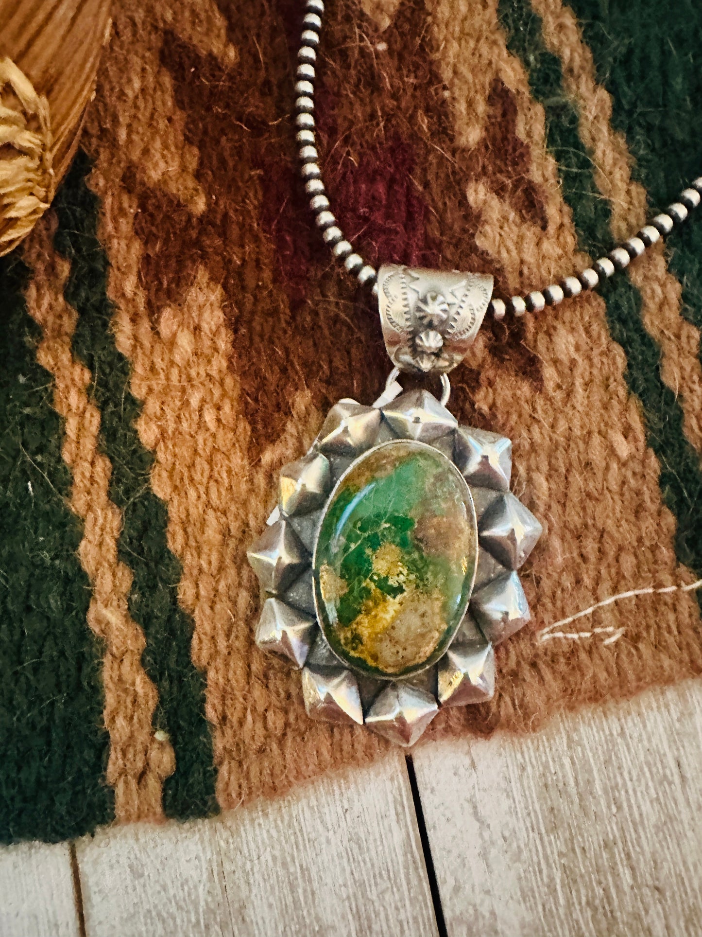 Navajo Royston Turquoise & Sterling Silver Pendant