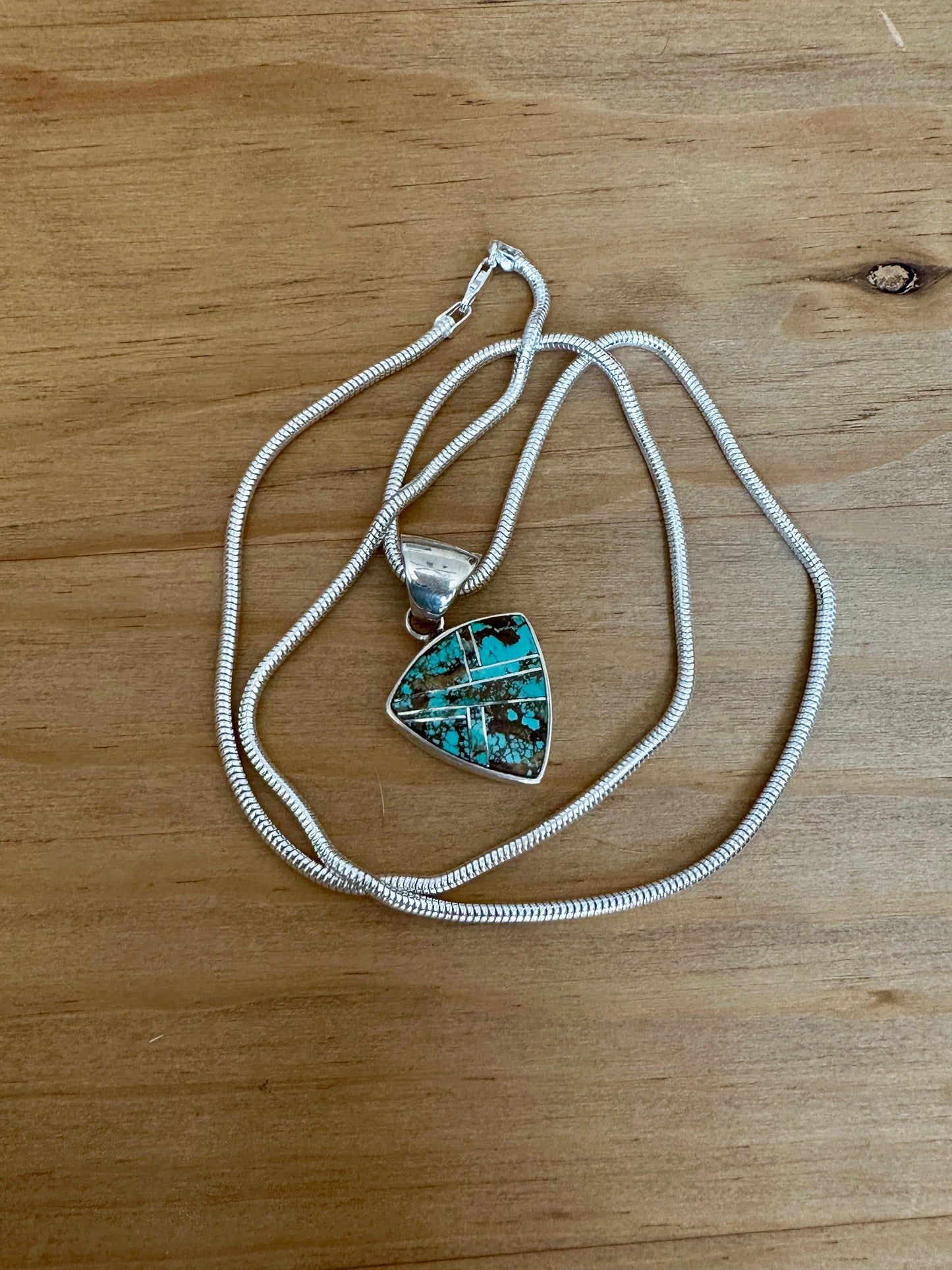 Navajo Turquoise 8 Triangle Pendant Necklace