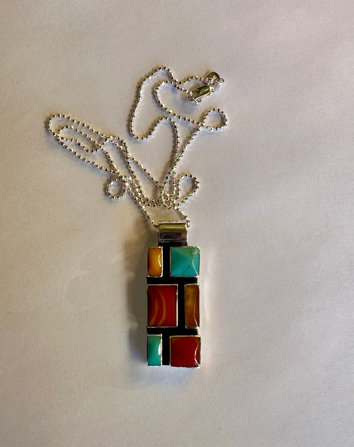 Medium Tejano Mosaic Pendant Necklace