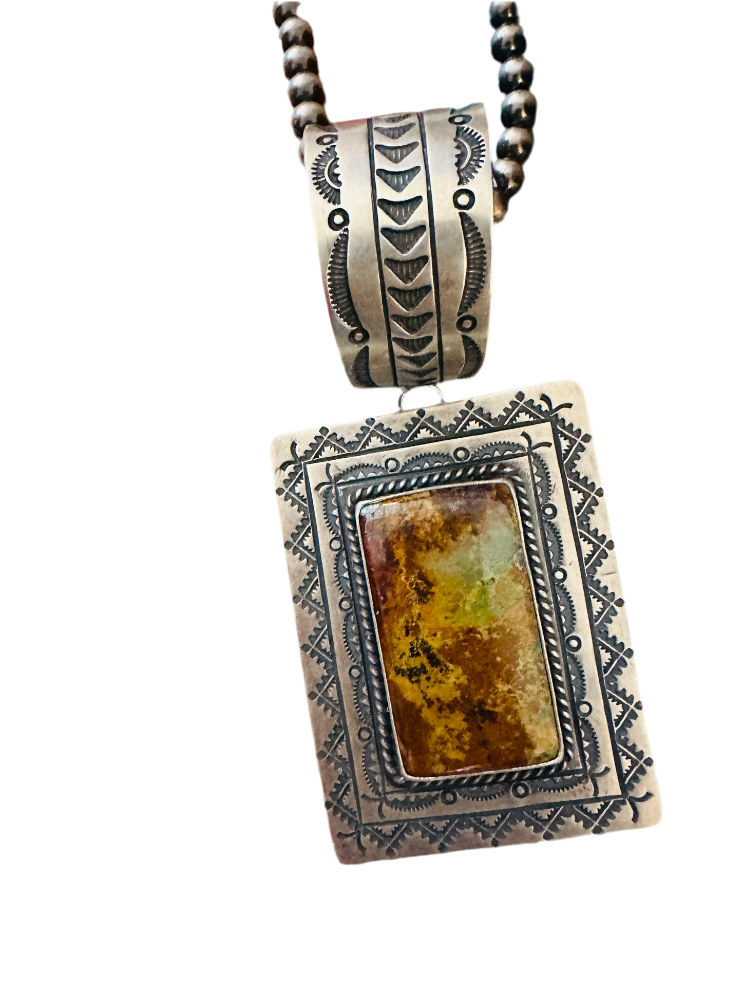 Navajo Sterling Silver & Royston Turquoise Pendant