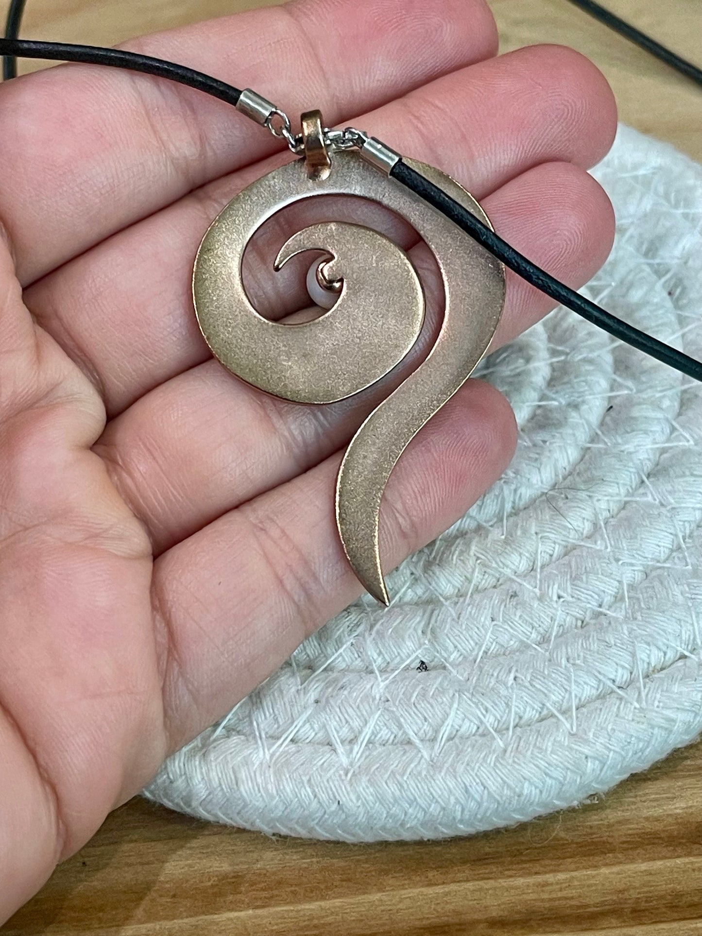 Vintage Handmade Copper Swirl Necklace