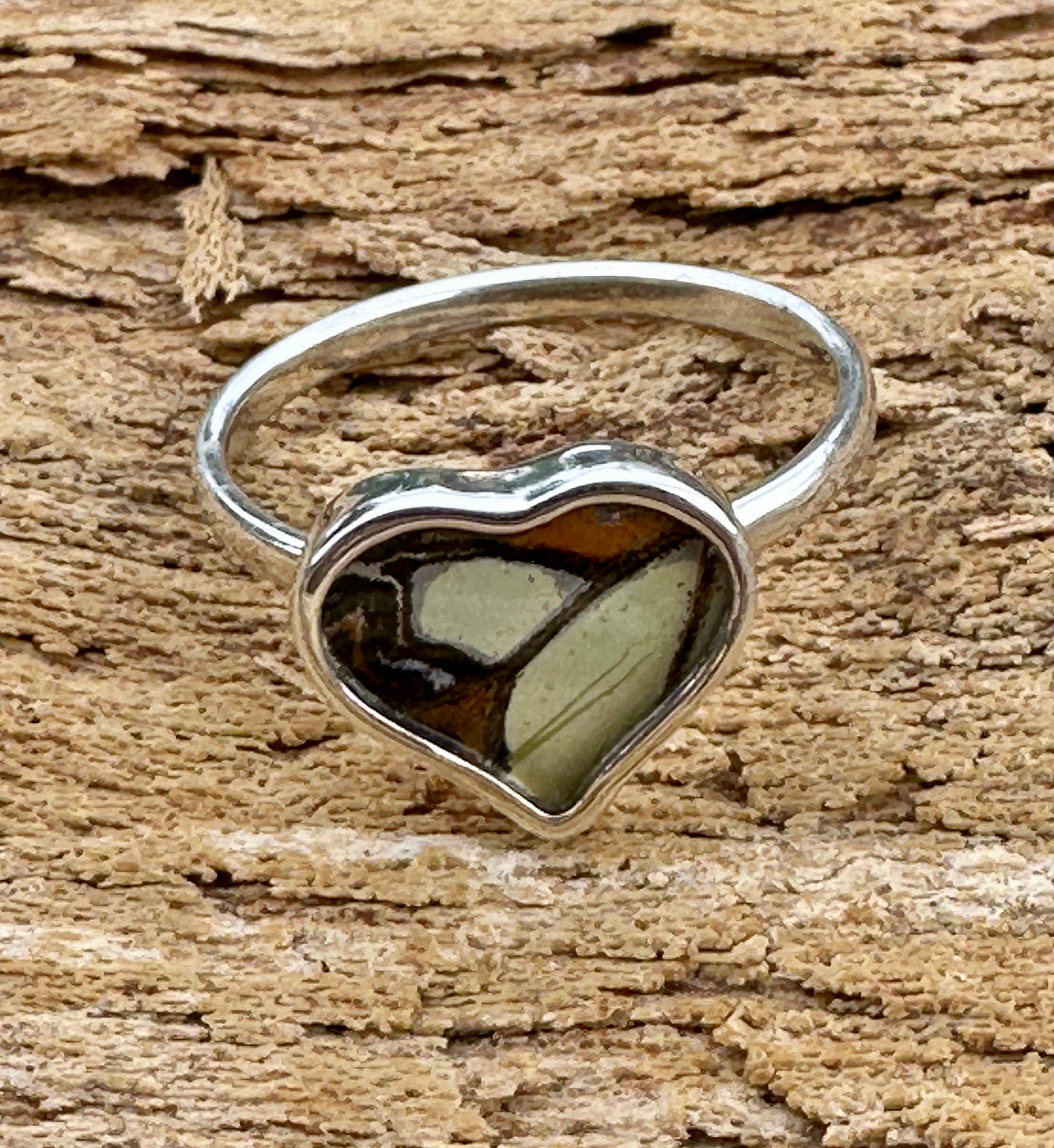 Malachite Butterfly Ring Size 9.5