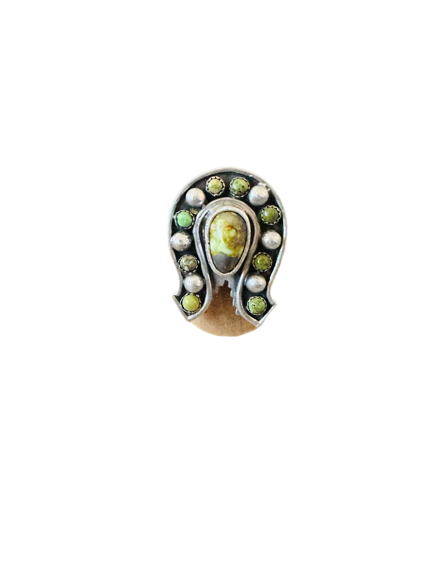 Navajo Sterling Silver & Turquoise Adjustable Horseshoe Ring