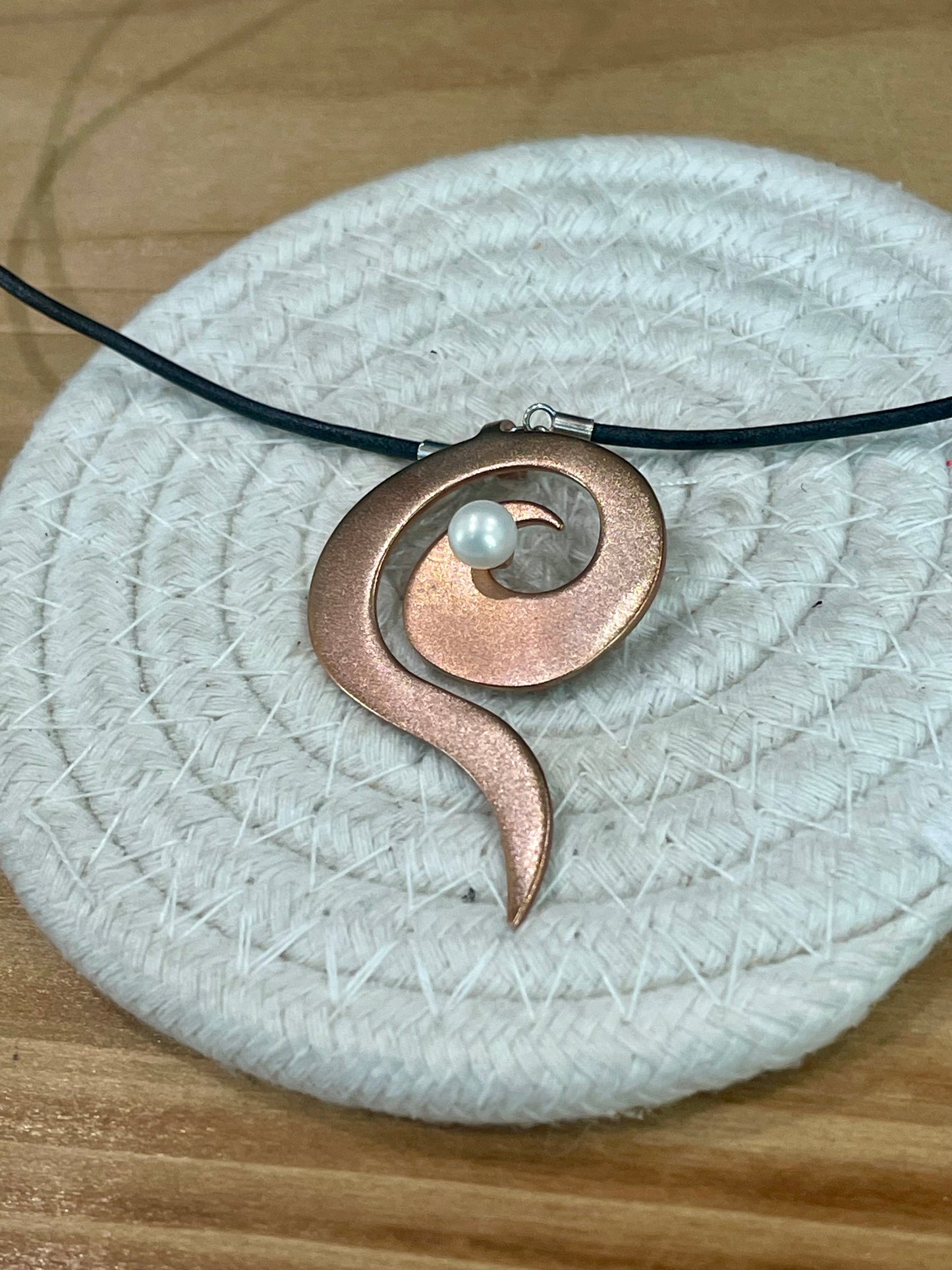 Vintage Handmade Copper Swirl Necklace