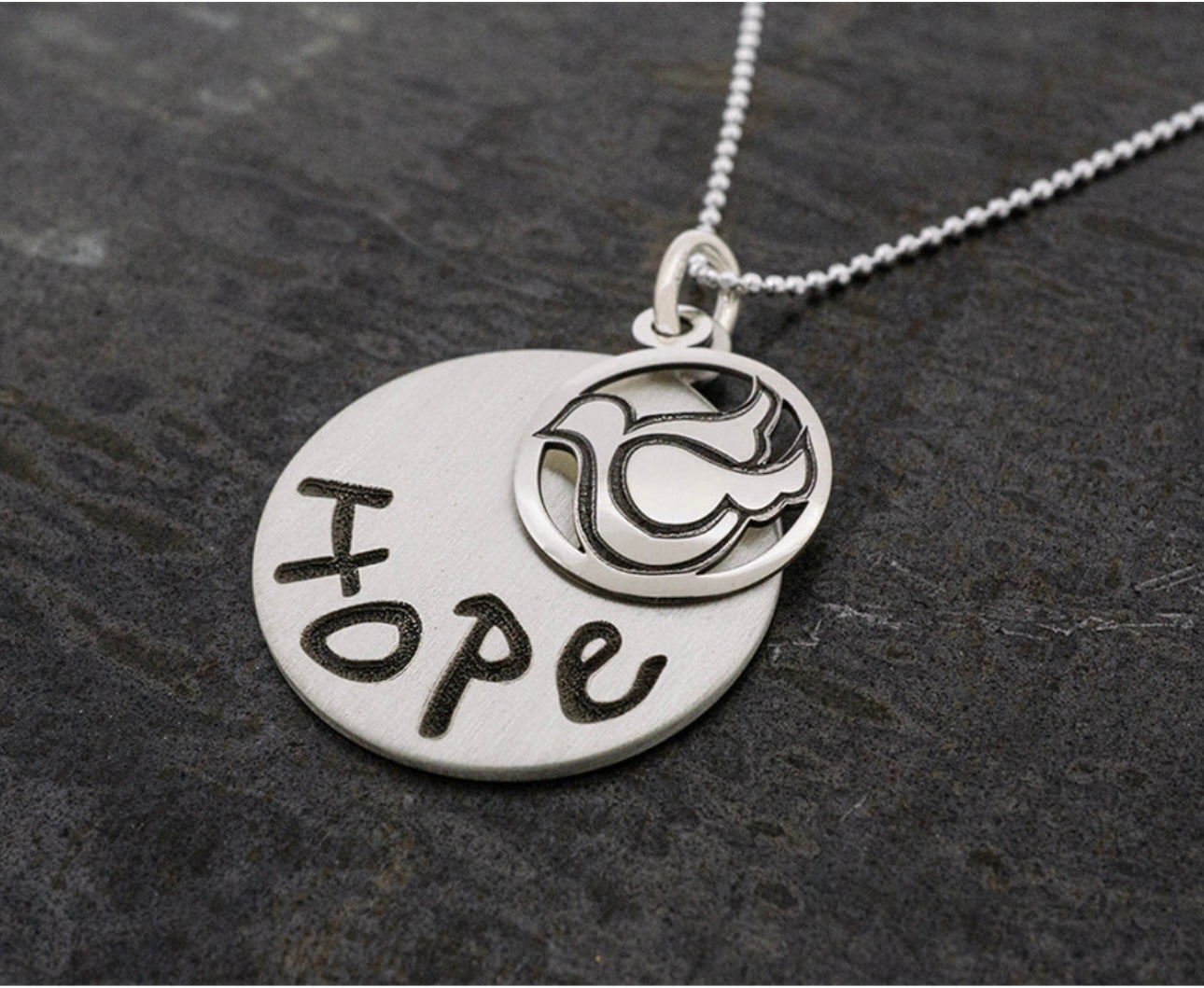Sterling Silver Hope Pendant Necklace