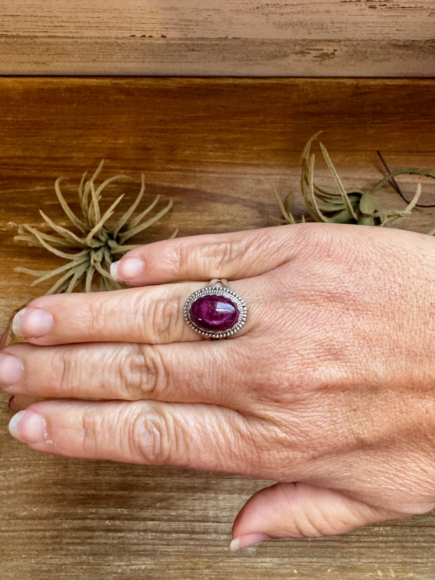 Simple Purple Spiny Oyster Ring – Size 8.5, USA Made