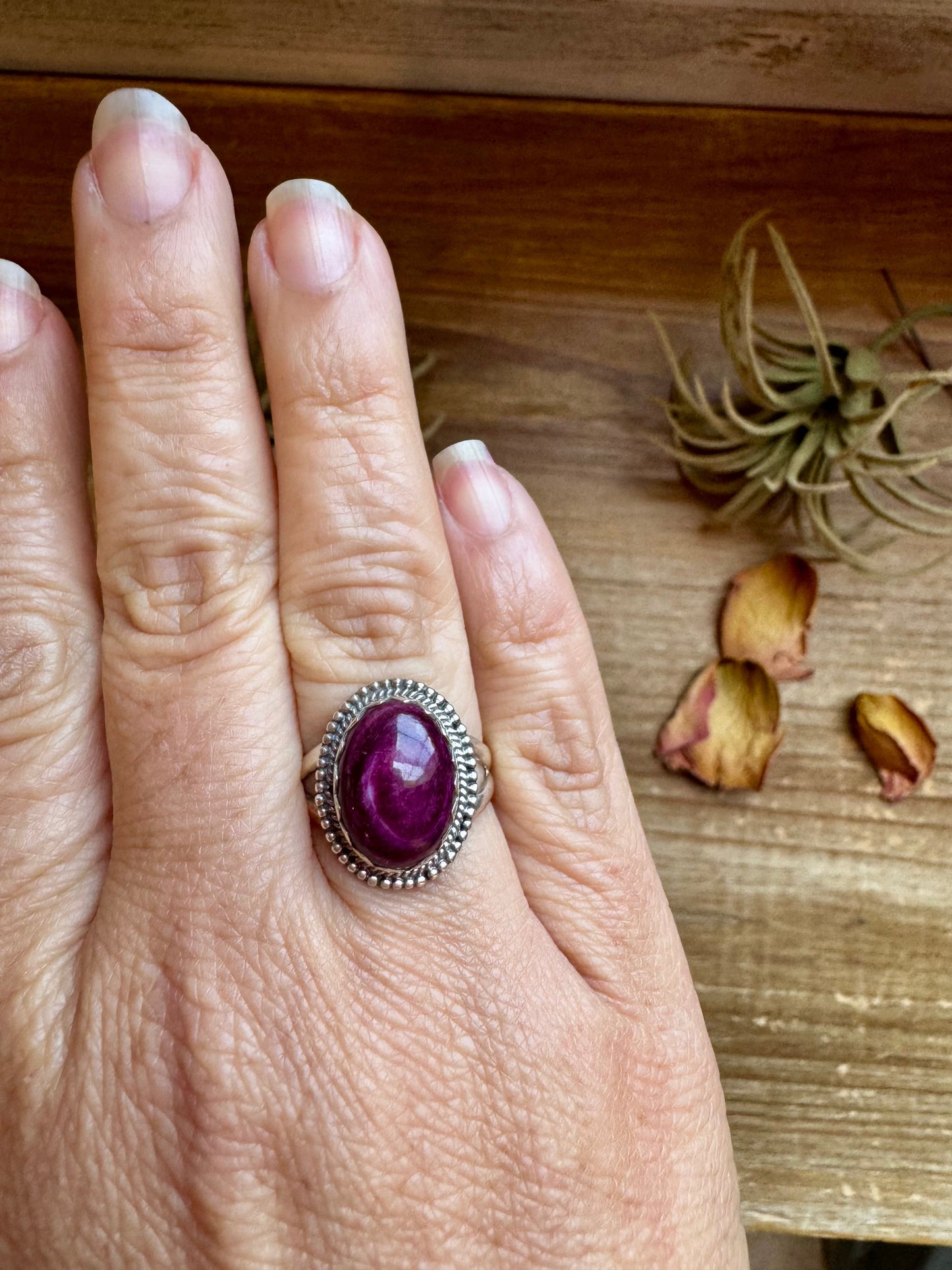 Simple Purple Spiny Oyster Ring – Size 8.5, USA Made