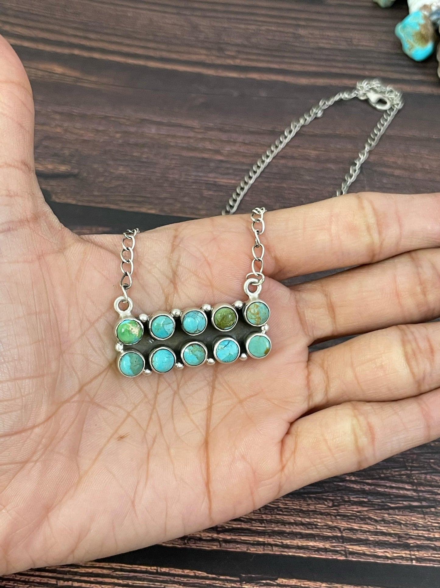 Handmade Sterling Silver Cotton Candy, Purple Mojave, Kingman, Black Onyx, Wild Horse Turquoise Necklace, Signed Nizhoni