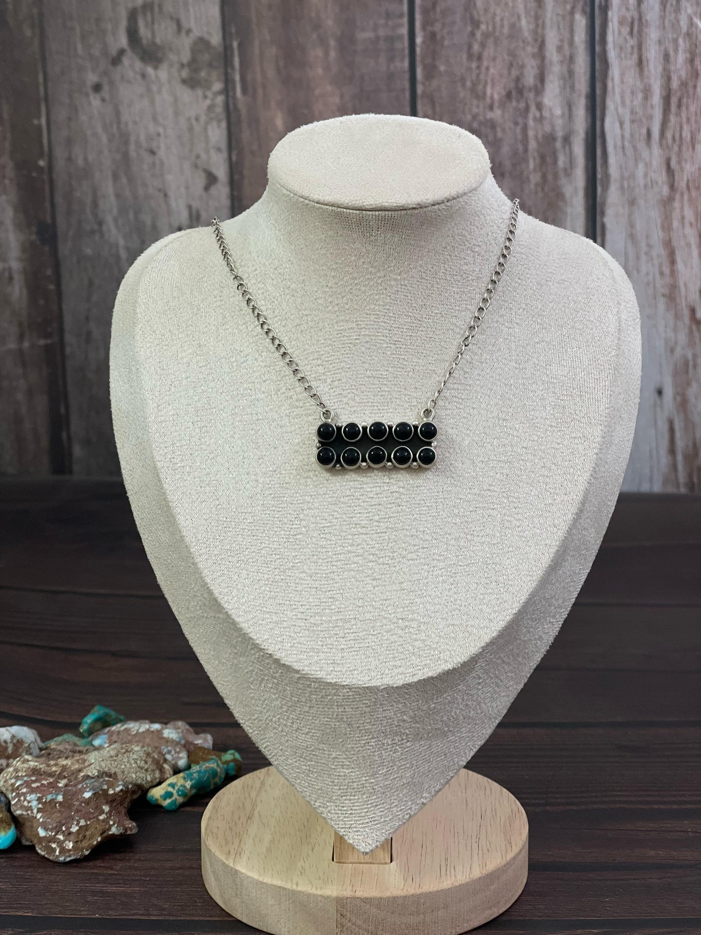 Handmade Sterling Silver Cotton Candy, Purple Mojave, Kingman, Black Onyx, Wild Horse Turquoise Necklace, Signed Nizhoni