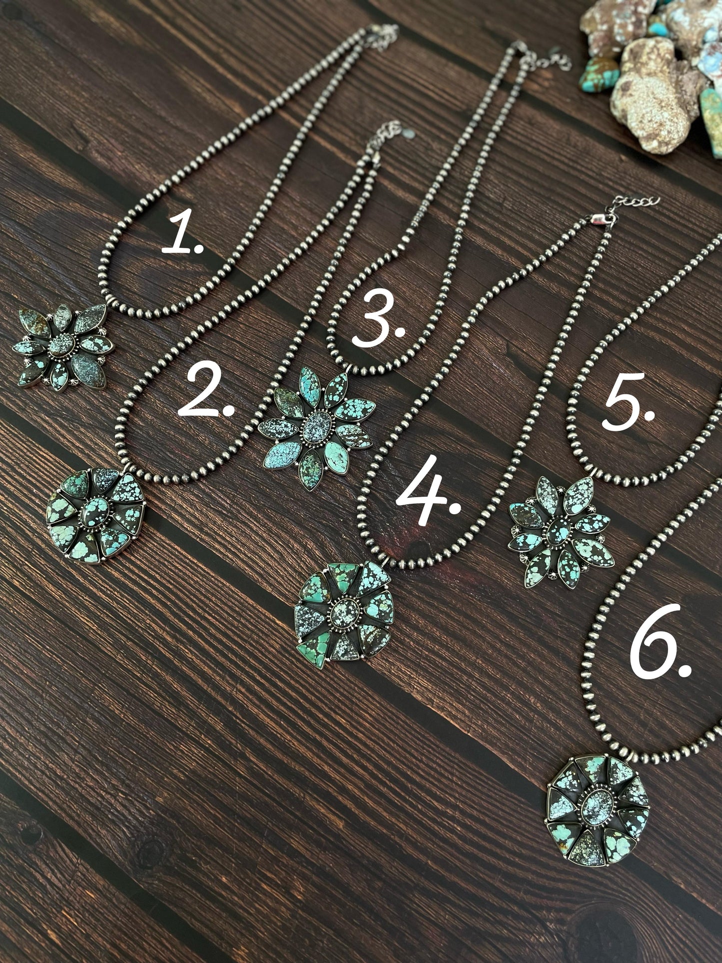 Handmade Sterling Silver Lander Turquoise Necklace, Signed Nizhoni