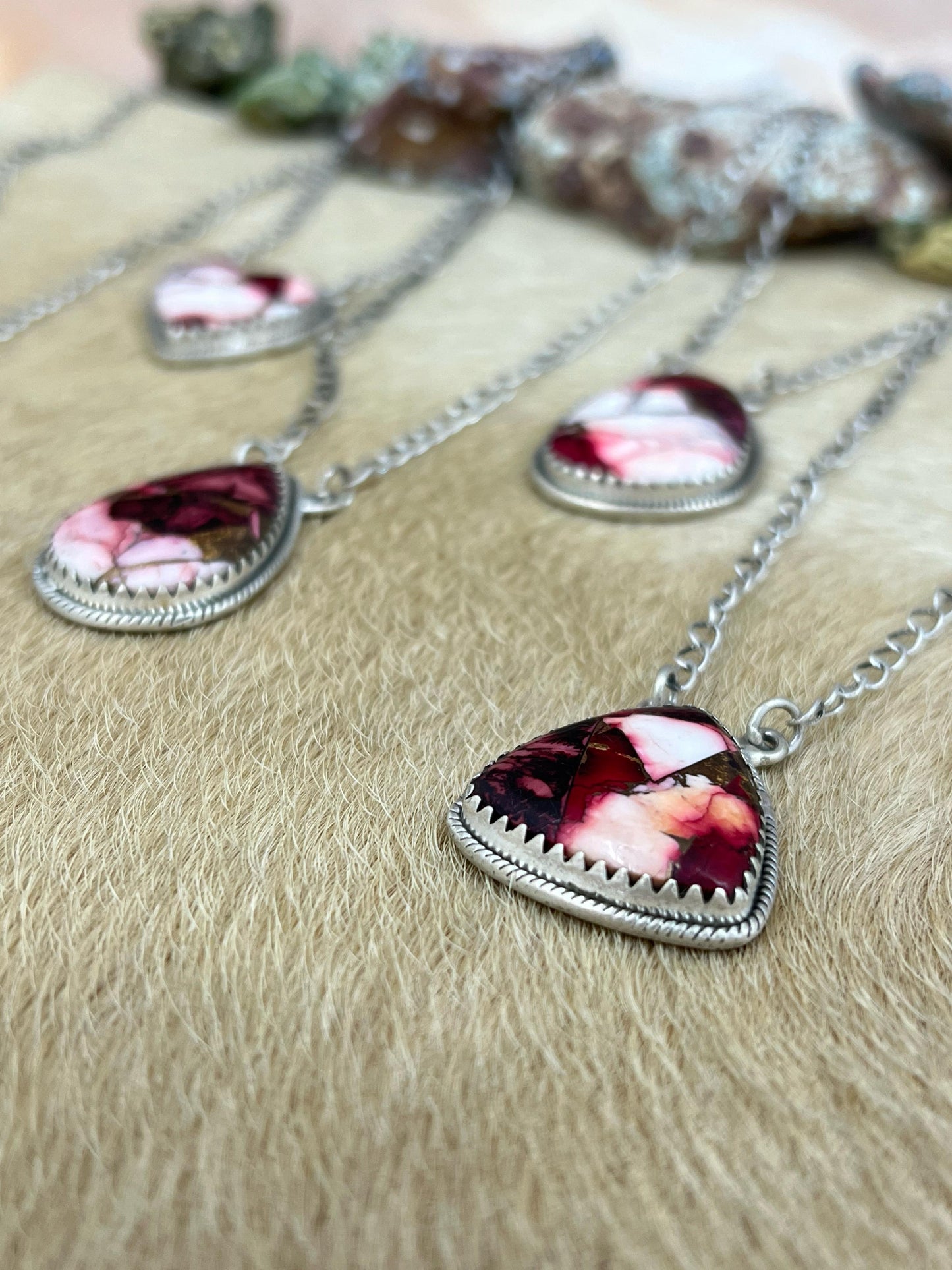Handmade Sterling Silver Dahlia Rose Necklace with Signed Nizhoni
