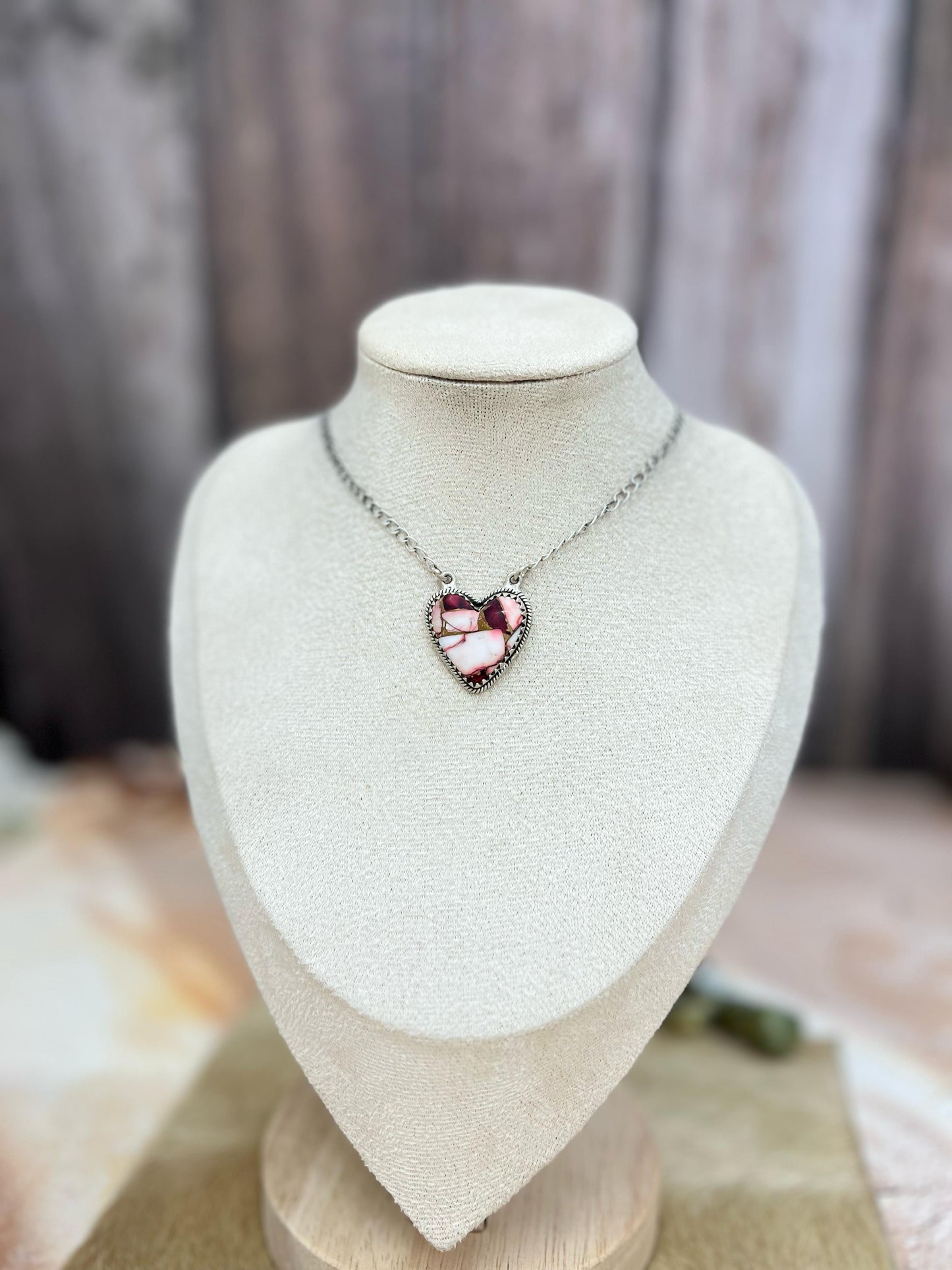 Handmade Sterling Silver Dahlia Rose Necklace with Signed Nizhoni