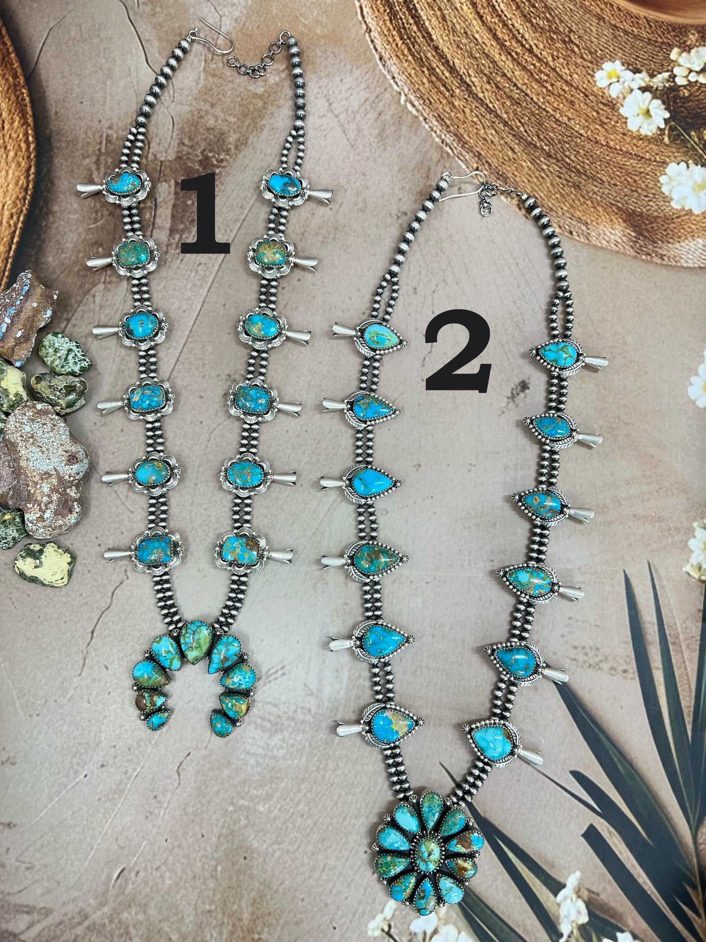 Handmade Sterling Silver South Hill Turquoise Necklace with Signed Nizhoni