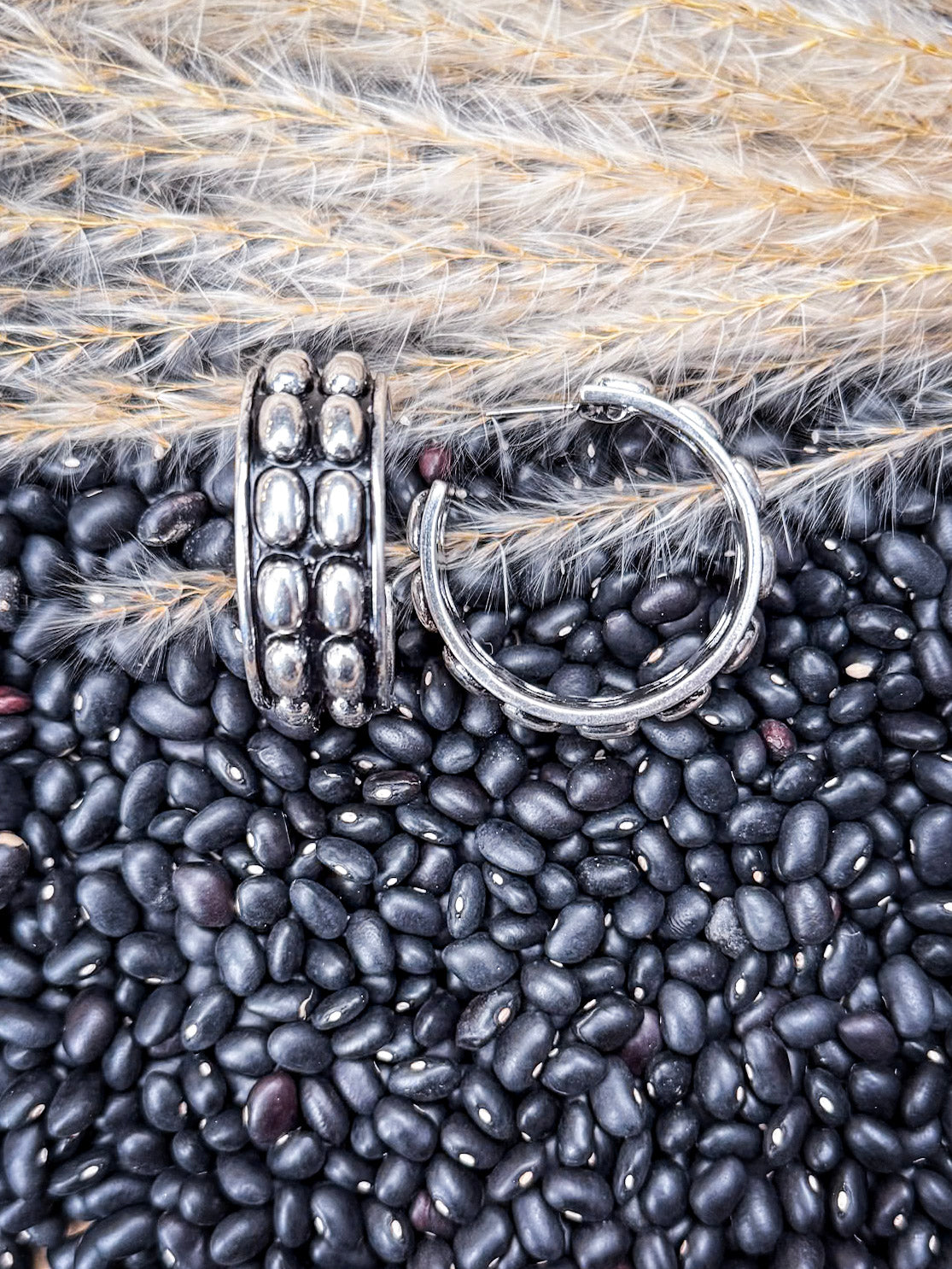 Abilene Metal Bubble Fashion Stud Hoop Earrings
