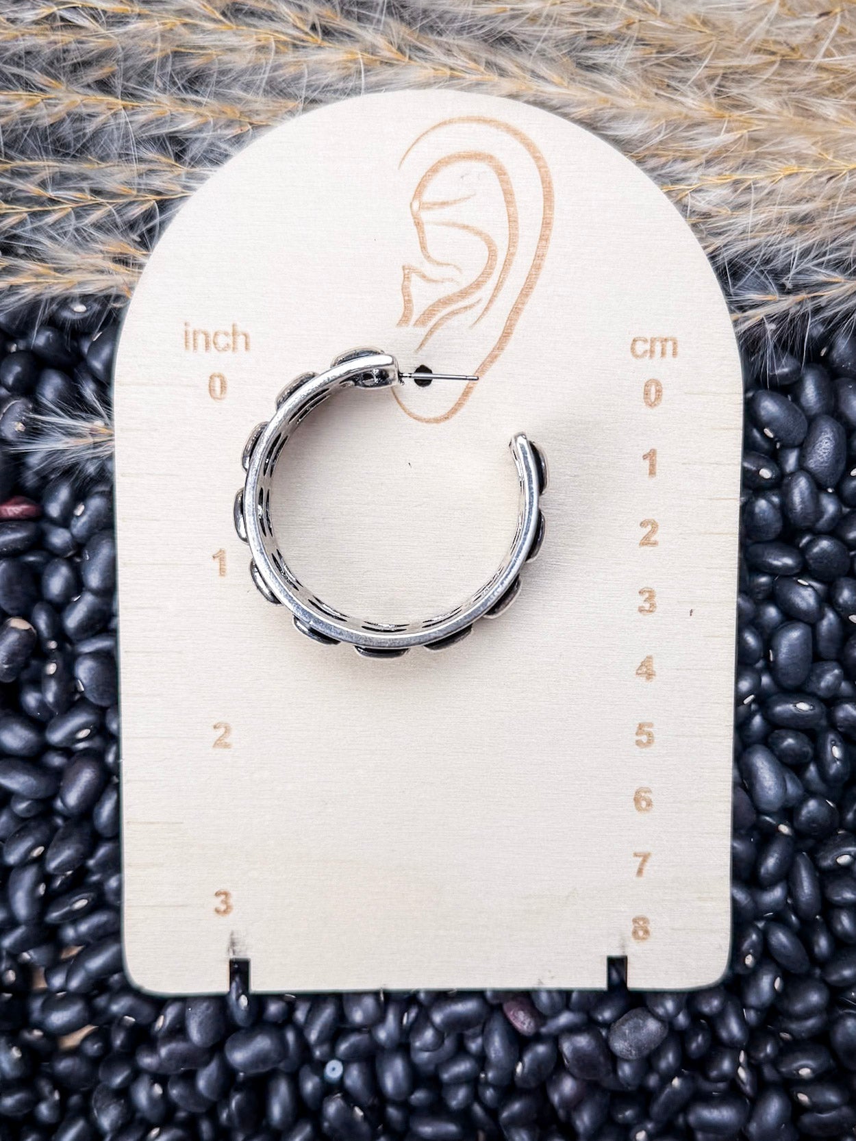Abilene Metal Bubble Fashion Stud Hoop Earrings