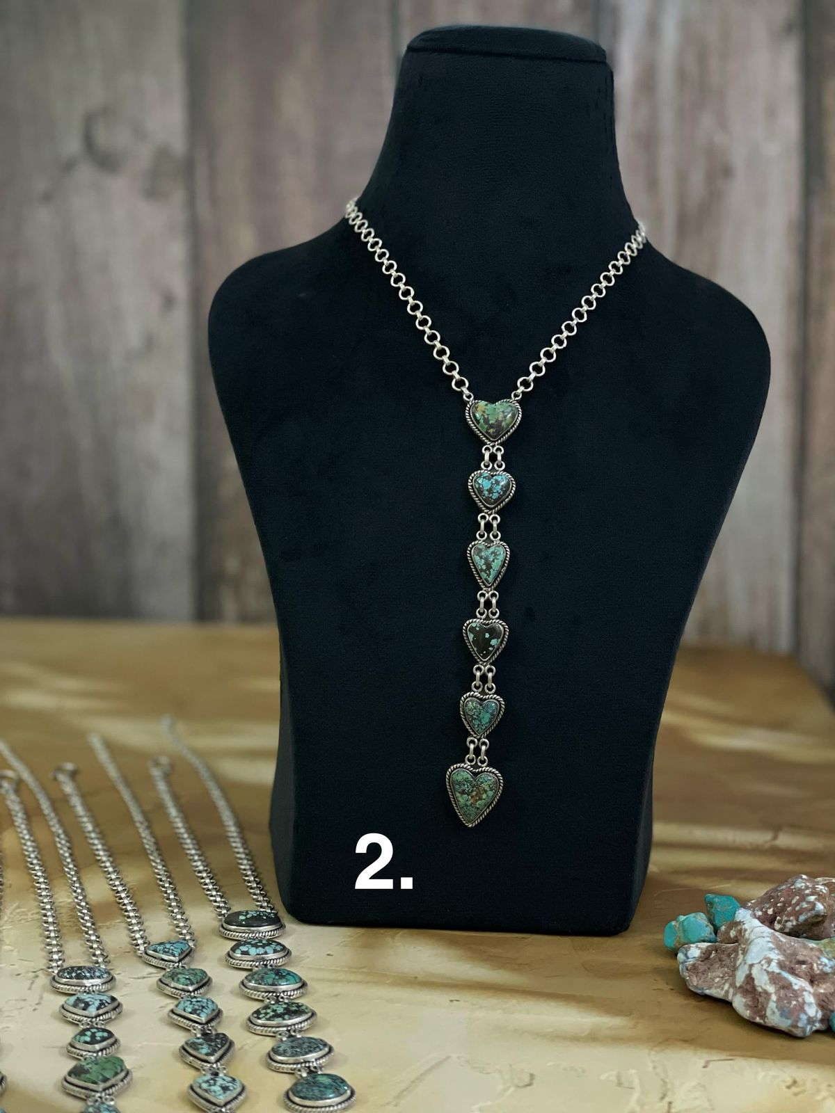 Handmade Sterling Silver Lander Turquoise Necklace, Signed Nizhoni