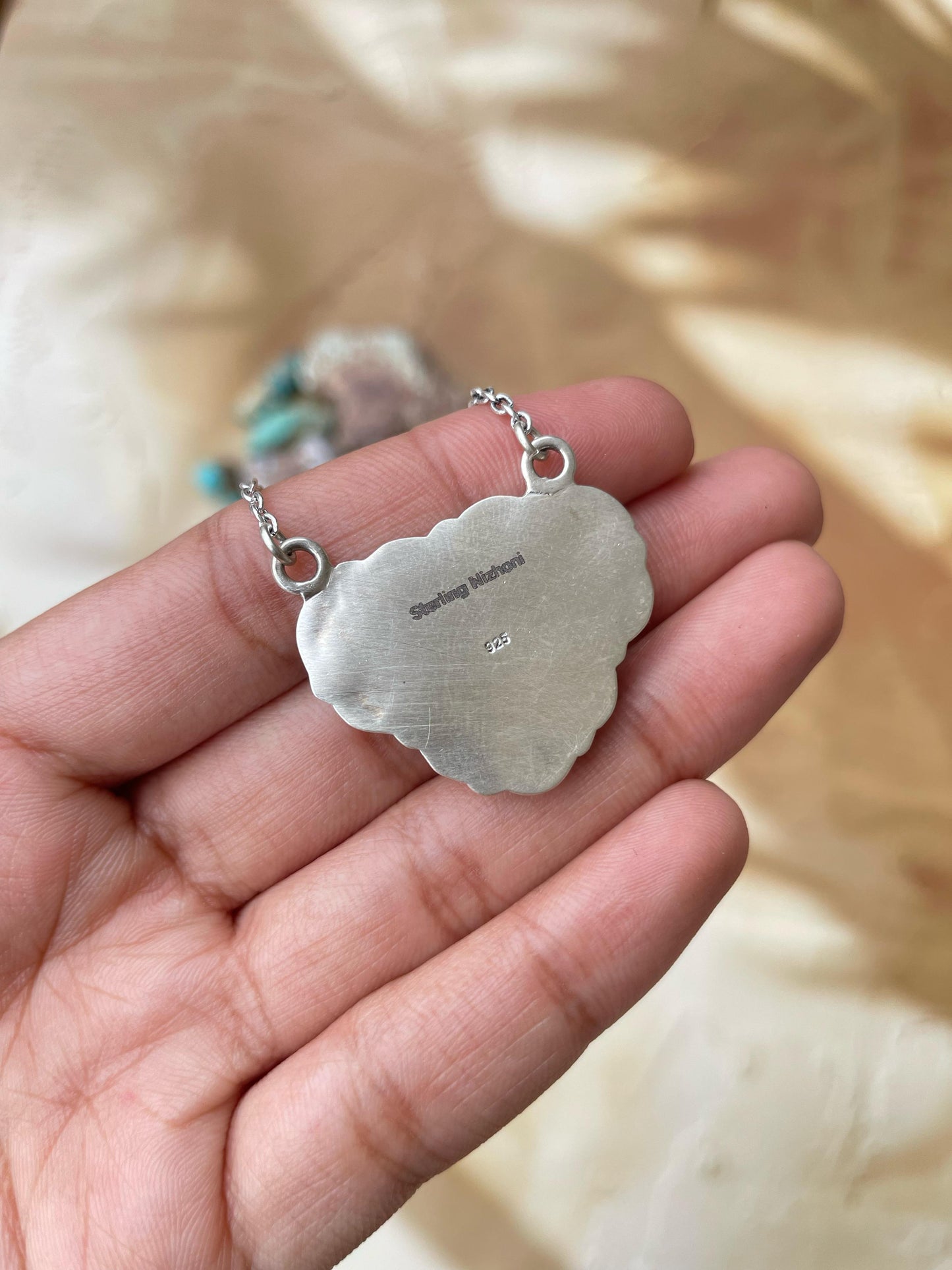 Handmade Sterling Silver Pink Dream Cow Head Necklace, Signed Nizhoni
